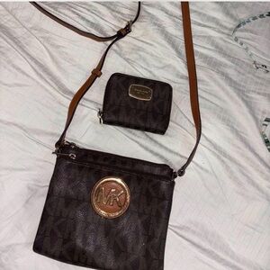 Michael Kors Dark Brown Crossbody Bag with Wallet